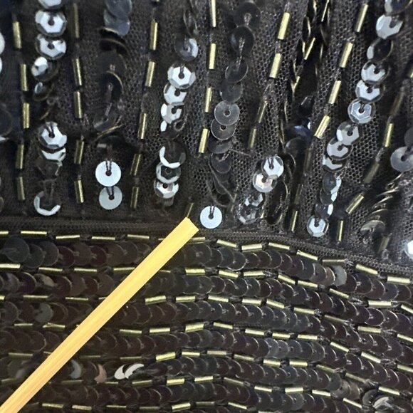 Mac Duggal 14007 Sequined Short-Sleeve Midi Evening Dress Size 18 Midnight - Picture 10 of 10